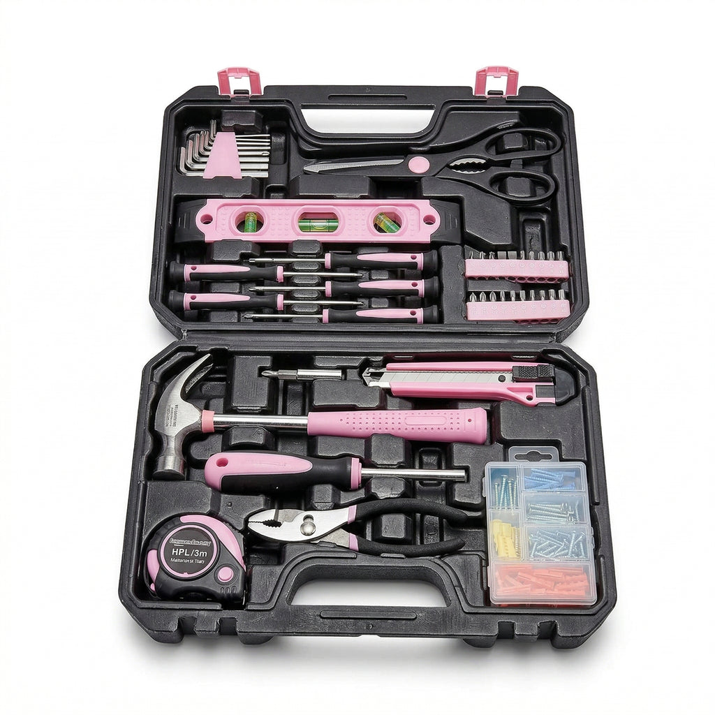 Pink Household Tool Kit with Carry Case