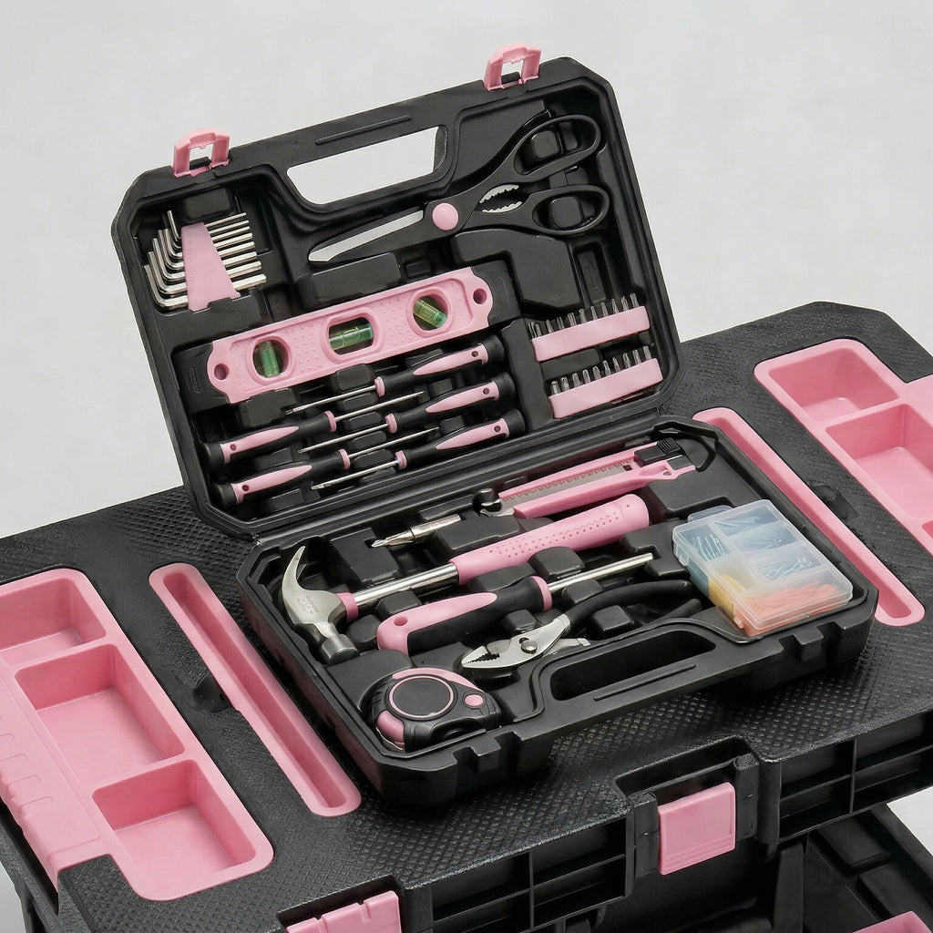 Pink Household Tool Kit with Carry Case