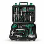 Cordless Drill and Household Tool Kit with Carry Case