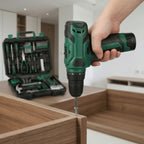 Cordless Drill and Household Tool Kit with Carry Case