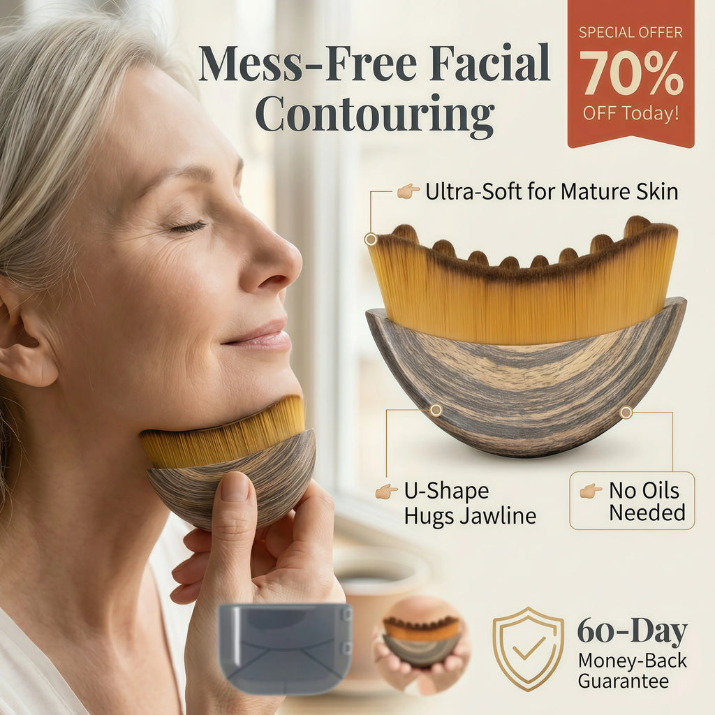 Last Day Sale!🔥 70% OFF VelvetLift U-Shaped Facial Brush - Zero Mess, Instant Contour