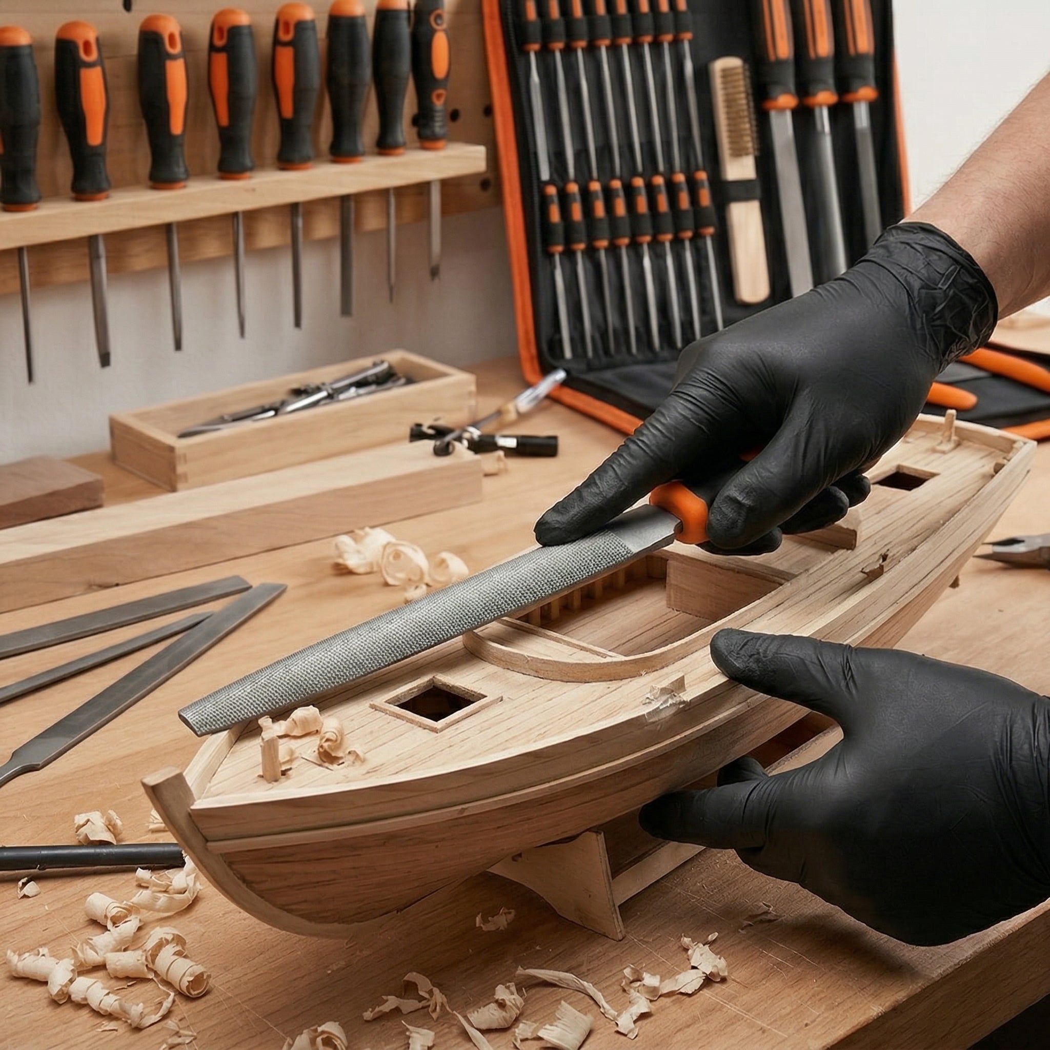 Multi-Piece Precision Hand File Set with Storage Case