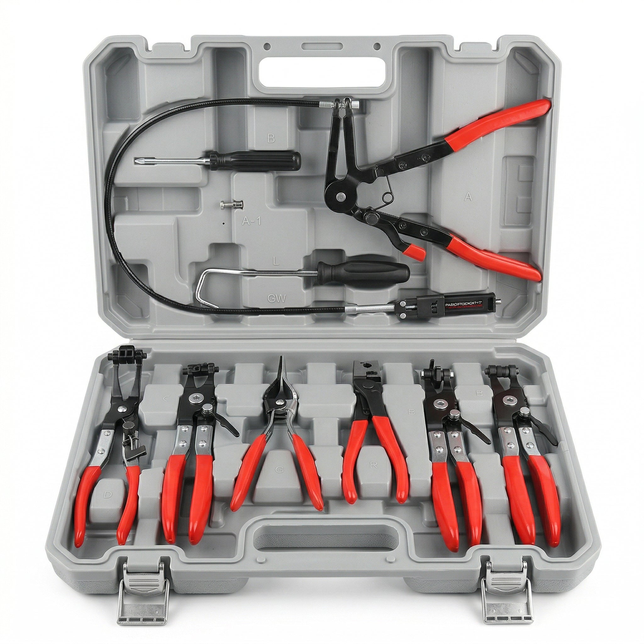Multi-Piece Hose Clamp Pliers Tool Set with Carry Case