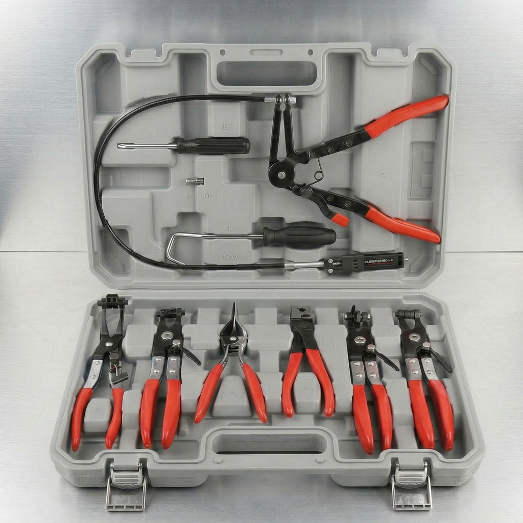 Multi-Piece Hose Clamp Pliers Tool Set with Carry Case
