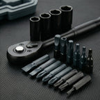 1/4-Inch Ratchet Socket and Bit Tool Set with Carry Case