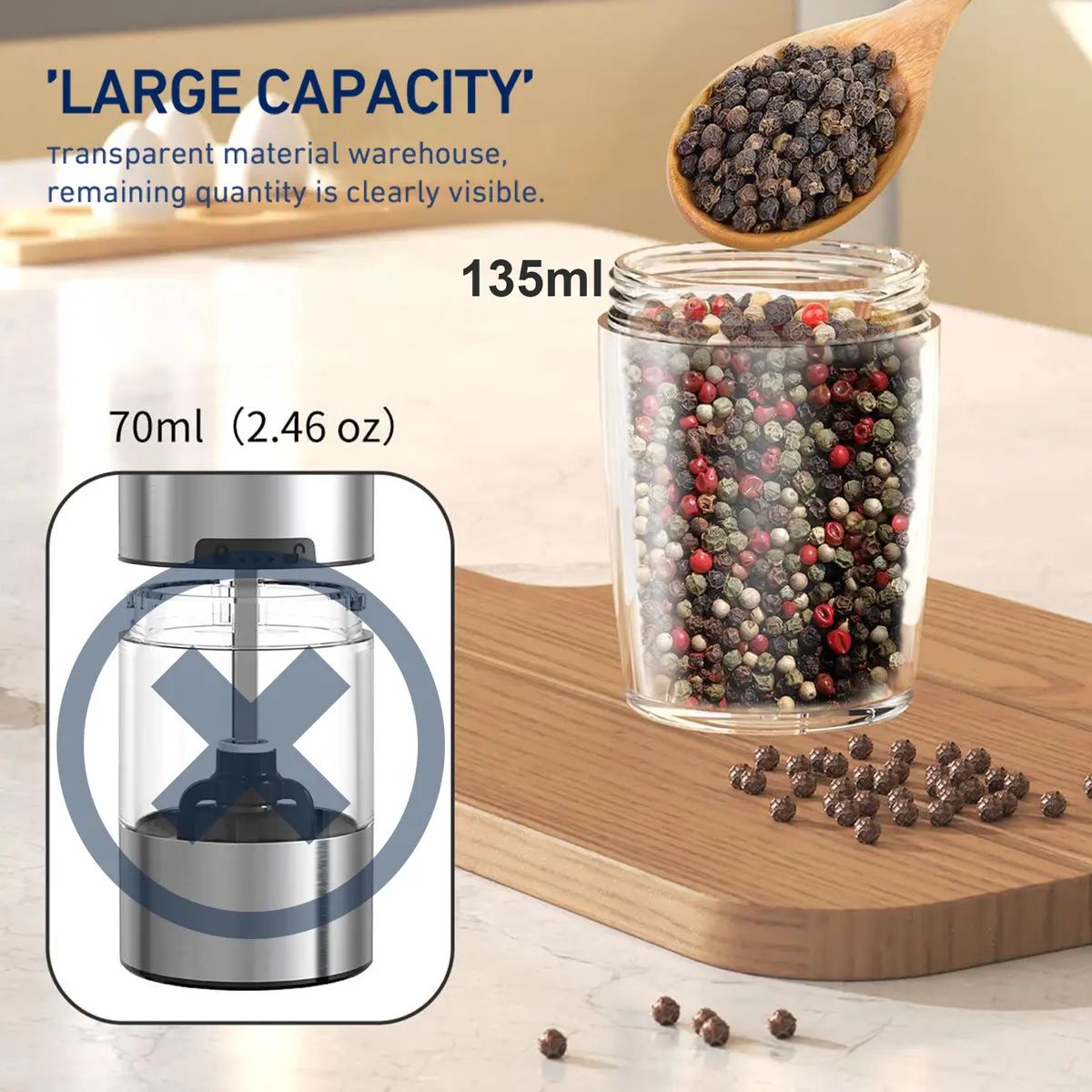 Last Day Sale!🔥 50% OFF Premium Gravity Salt & Pepper Grinder Set - Arthritis Friendly