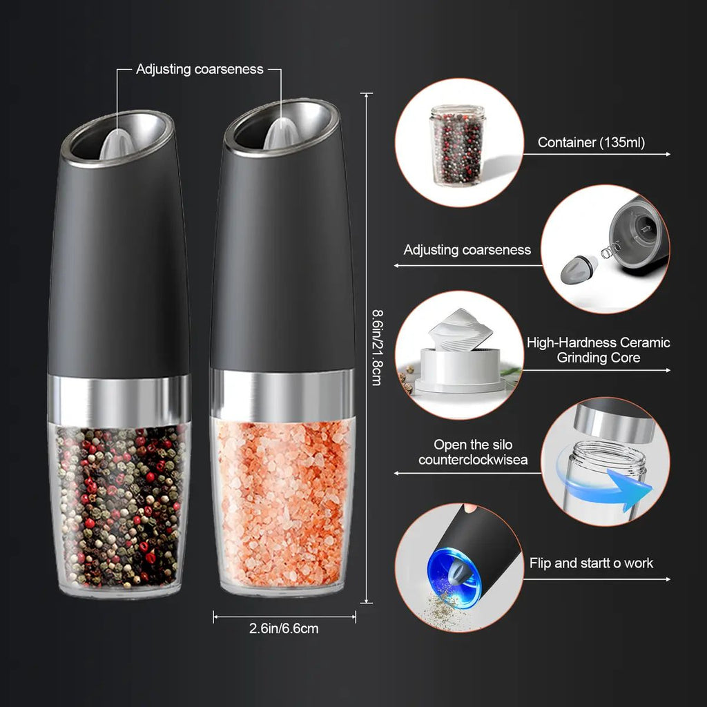 Last Day Sale!🔥 50% OFF Premium Gravity Salt & Pepper Grinder Set - Arthritis Friendly